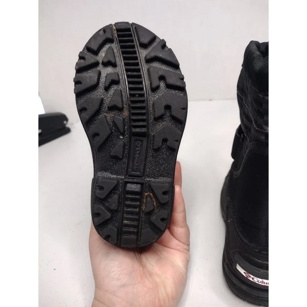 Columbia‎ Powderbug Plus II Kids Black Waterproof Snow Boots Size 7